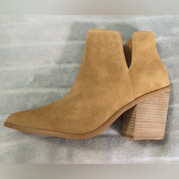 Lisa Vicky Saddle Split Block Heeled Tan Ankle Boots - Picture 8 of 12